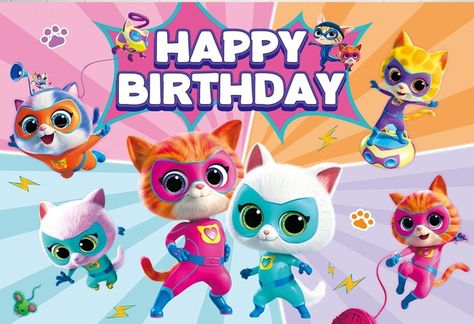 Super Kitty Birthday Party Ideas, Super Kitties Birthday, Super Kitties, Backdrop Props, Theme Photography, Cartoon Theme, Wall Banner, Baby Shower Backdrop, Christmas Coloring