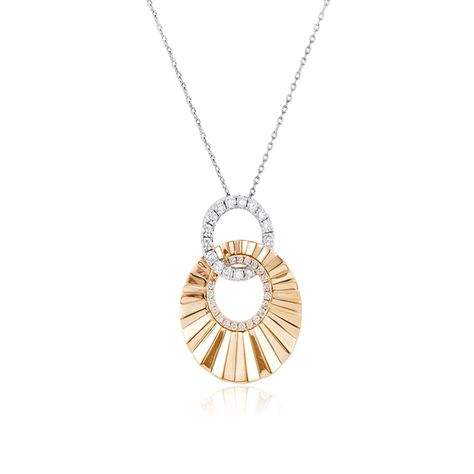 14 Karat Two Tone Diamond Fluted Contemporary Necklace | Champaign Jewelers Fashion Rings Silver, Diamond Bracelet Design, Colored Stone Rings, Contemporary Necklace, Diamond Necklace Set, Diamond Fashion Rings, Spring Jewelry, Gold Diamond Necklace, Stone Pendant Necklace