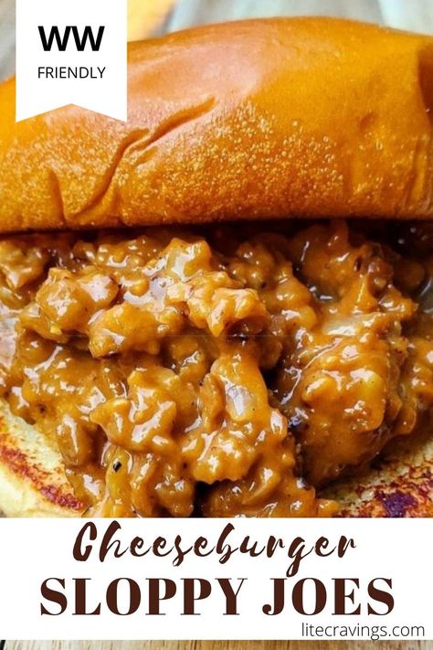 Cheeseburger Sloppy Joe Recipe, Sloppy Joe Cheeseburger, Ww Sloppy Joes, Hamburger Sloppy Joes, Cheesy Burger Recipes, Grind Beef Recipe, Different Sloppy Joe Recipes, Sloppy Cheeseburgers, Ground Cheeseburger