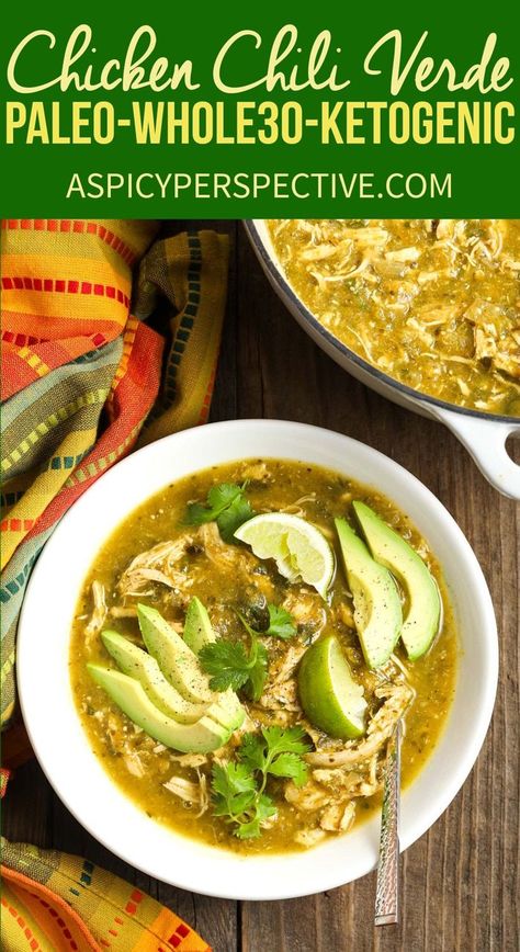 Chile Verde Recipe, Green Chili Recipe, Chili Verde Recipe, Chicken Chile Verde, Chicken Chili Verde, Chicken Chile, Paleo Menu, Green Chili Recipes, 30 Diet