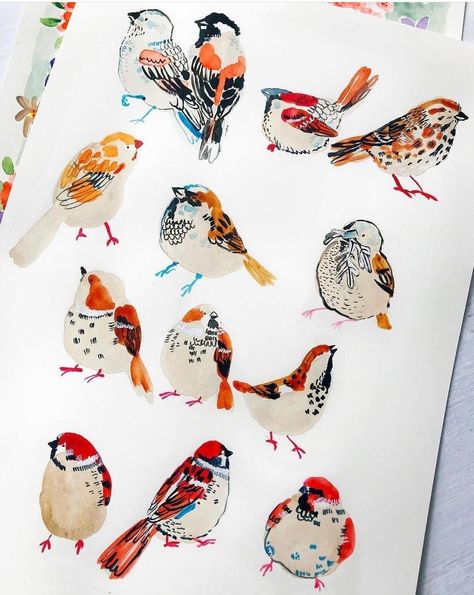 Posca Art, Sketchbook Inspiration, Bird Drawings, Watercolor Inspiration, Bird Illustration, School Holidays, Art Challenge, Wild Birds, Art Journal Inspiration