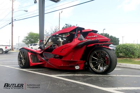 Polaris Slingshot with 22in Savini SV-F 4 Wheels exclusively from Butler Tires and Wheels in Atlanta, GA - Image Number 11543 Polaris Slingshot Custom, Slingshot Bike, Slingshot Car, Tricycle Motorcycle, Luxury Car Logos, Three Wheel Motorcycles, Custom Paint Motorcycle, Polaris Slingshot, Cars Jeep