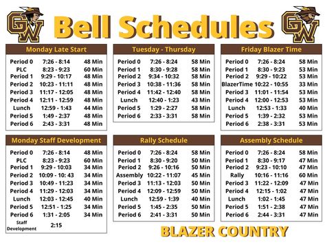 Bell Schedule - Golden West High School High School Schedule, Teacher Calendar, Vision And Mission Statement, Parent Handbook, West High School, Library Media Center, College Visit, College Search, Career Readiness