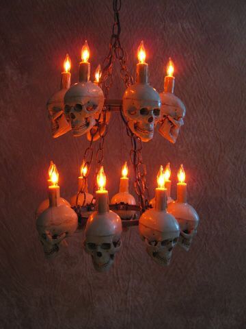 Diy Gothic Decor Crafts, Skull Chandelier, Cosmic Perspective, Skull Lantern, Voodoo Ranger, Swamp Theme, Reference Study, Tree Props, Gothic Stuff