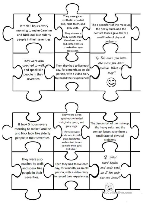 Reading - Jigsaw Puzzle - English ESL Worksheets for distance learning and physical classrooms Jigsaw Reading Activities, Puzzle English, Reading Week, High School Ideas, Interactive Reading, Reading Activity, 5th Grade Reading, English Activities, Reading Worksheets