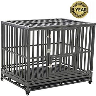 LUCKUP Heavy Duty Dog Cage Strong Metal Kennel and Crate for Medium and Large Dogs, Pet Playpen with Four Wheels,Easy to Install Metal Dog Cage, Metal Dog Kennel, Pet Playpens, Heavy Duty Dog Crate, Pet Fence, Pet Playpen, Dog Cage, Pet Kennels, Dog Cages