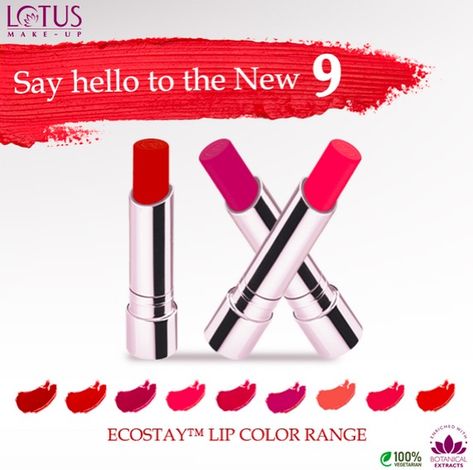 New Launch – 9 Shades of Lotus Herbals Ecostay Lip Color Rose Gold Packaging, Gold Packaging, Long Lasting Lip Color, Matte Lipsticks, New Launch, Lip Color, Red Coral, Jojoba Oil, Lipsticks