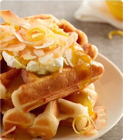 Krusteaz Lemon Creme Waffle Recipe Krusteaz Recipes, Belgian Waffle Mix, Gluten Free Buttermilk Pancakes, Almond Flour Pie Crust, Cinnamon Crumb Cake, Crumb Cake Muffins, Hawaiian Sweet Breads, Lemon Creme, Gluten Free Blueberry Muffins