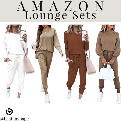 Cute Sweatsuit Outfits, Matching Sweatsuit Outfits, Amazon Sweatshirts, Travel Look Outfits, Matching Sweatsuit Outfit, Amazon Joggers, Sweatpants Outfit Women, Sweatsuit Outfits Women, Amazon Finds Clothes