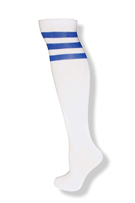 Stripes Clothing, Striped Knee High Socks, Team Socks, Blue Socks, Chic Shop, Tube Socks, Roller Skates, High Socks, Knee High Sock