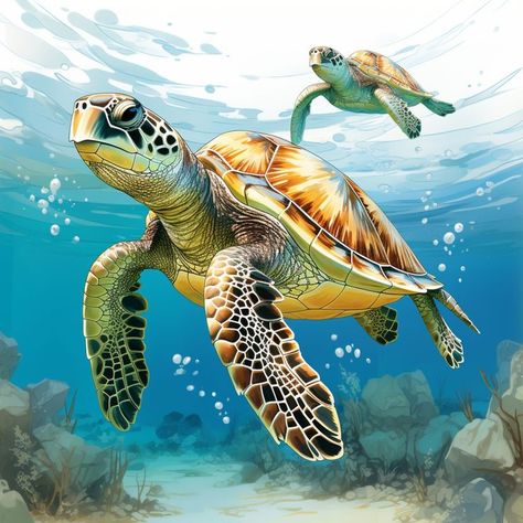 "Sea Turtle Watercolor" image by Circe Denyer https://www.publicdomainpictures.net/en/view-image.php?image=531351&picture=sea-turtle-watercolor #freeimage #sea #turtle #watercolor #publicdomain #CC0 Sea Turtle Images, Pictures Of Turtles, Sea Turtle Pictures, Sea Turtle Watercolor, Turtle Images, Turtle Watercolor, Sea Turtle Art, Turtle Tattoo, Green Sea Turtle