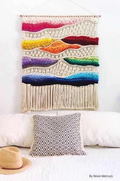 Macrame Wall Hanging Ideas, Macrame Decoration, Simpul Makrame, Modern Macrame Wall Hanging, Macrame Weaving, Macrame Wall Hanging Tutorial, Tutorial Macramé, Macrame Wall Hangings, Small Wall Hangings