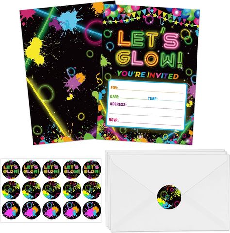 Throwing a glow party? You'll want all the best glow in the dark party decoration ideas! From black lights to neon streamers and everything in between, here's everything you need for an epic party! #glowinthedarkparty #glowparty #glowpartyideas #glowinthedarkdecoratingideas Glow Neon Party, Glow Birthday Party Invitations, Balloon Glow, Glow Party Supplies, Glow Birthday Party, Glow Birthday, Birthday Party Theme Decorations, Adult Birthday Party, Toy Story Party