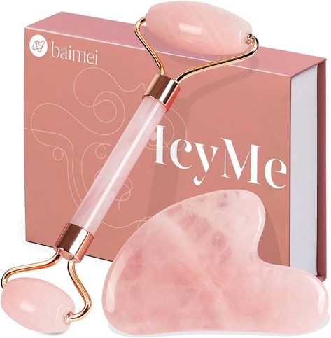 Amazon.com: BAIMEI IcyMe Jade Roller & Gua Sha, Face Roller Redness Reducing Skin Care Tools, Massager for Face Self Care Gift for Men Women Mothers Day Gifts, Relieves Fine Lines and Wrinkles - Rose Quartz : Beauty & Personal Care Redness Reducing Skin Care, Facial Puffiness, Face Massager Tool, Jade Face Roller, Skin Tightening Face, Eye Roller, Massage Stones, Gua Sha Facial, Wellness Massage