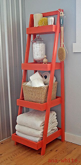 21 Cheap And Easy Decorating Tricks For Renters Laundry Basket Dresser, Diy Ladder, Freestanding Storage, Ladder Shelf, Easy Home Decor, Diy Bathroom, Cheap Home Decor, Furniture Projects, Reading Nook