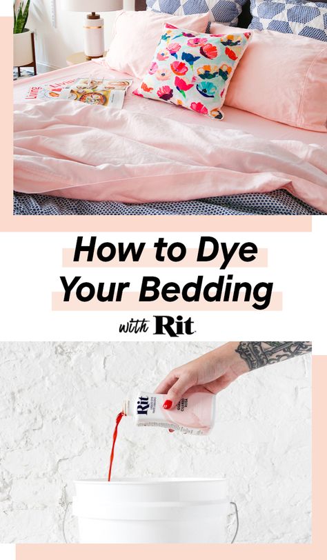 How To Dye Sheets, Bedding Refresh, Diy Bed Sheets, Duvet Cover Diy, Bedding Color, Diy Dye, Rose Quartz Color, Rit Dye, Quartz Color