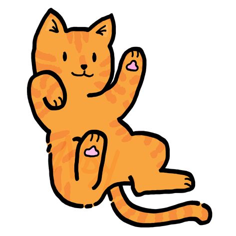 Orange Cat Drawing Easy, Black And Orange Cat Drawing, Orange Cat Doodle, Orange Cat Sticker, Orange Cat Tattoo Simple, Orange Aesthetic Drawing, Orange Cat Illustration, Orange Cat Drawing, Orange Cat Tattoo