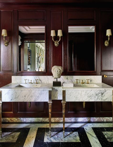 Past Perfect Richard Shapiro Los Angeles master bath Richard Shapiro, Washbasin Design, Past Perfect, Nyc Apartment, Luxury Decor, Beautiful Bathrooms, Bathroom Organization, Luxury Home Decor, Luxury Interior Design