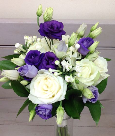 Purple Lisianthus Bouquet, Lisanthius Bouquet, Lisianthus Wedding Bouquet, Lisianthus Bridal Bouquet, Lisianthus Bouquet, Bouquet Of White Roses, Rose Bridesmaid Bouquet, Purple Lisianthus, Bridesmaid Bouquet White