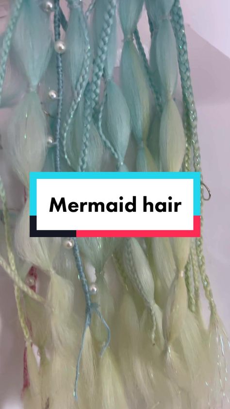 Mermaid hair extensions with hair ties #easyapplication #hairextensions #ravehairextensions #ravehairstyles #festivalseason #festivals #etsysmallbusiness #festivalseason #FastTwitchContest created by RaveHairBae with WIRA's Sunshine Edm Hair, Mermaid Hair Extensions, Mermaid Festival, Festival Hair Extensions, Rave Hairstyles, Rave Braids, Festival Braids, Hair References, Mermaid Stuff