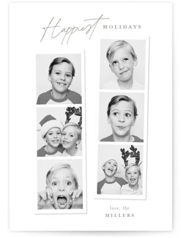 A festive multi photo card with photo strips Diy Christmas Card Photo, Selfie Christmas Card, Toddler Christmas Cards, Funny Christmas Photo Cards, Holiday Cards Family, Holiday Card Pictures, Family Christmas Card Photos, Christmas Card Pictures, Card With Photo