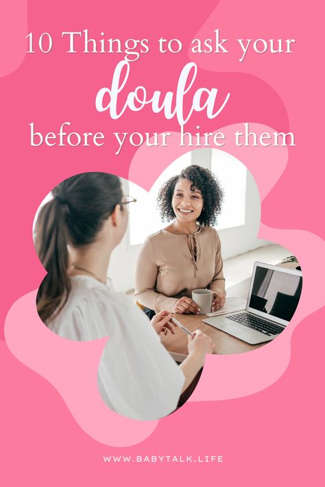 Find out what the most important things are to ask a doula before you hire them to support you during labor and birth. Birth Labor, Questions To Ask, Postpartum, Interview