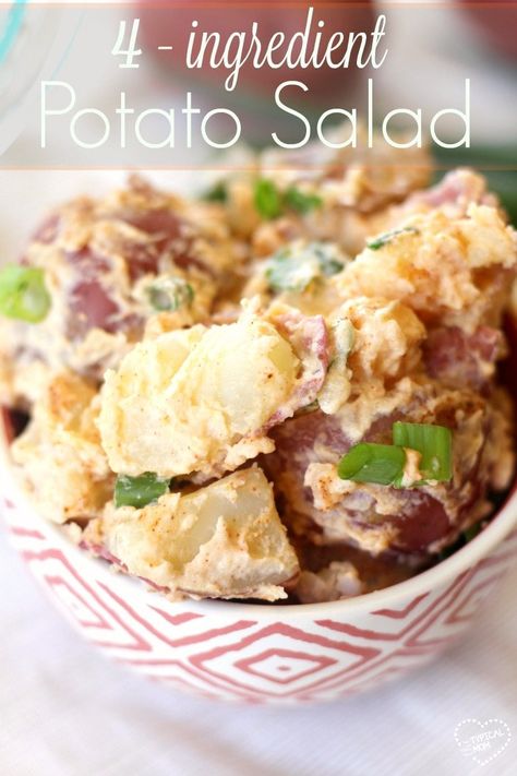 Simple potato salad recipe that is a great side dish for a bbq or potluck! Easy potato salad you can build on to and add what you like. Potato Salad No Egg, Simple Potato Salad, Potato Salad No Mayo, Loaded Potato Salad, Potato Salad Mustard, Red Potato, Easy Potato Salad, Salad Salad, Salad Recipes Video