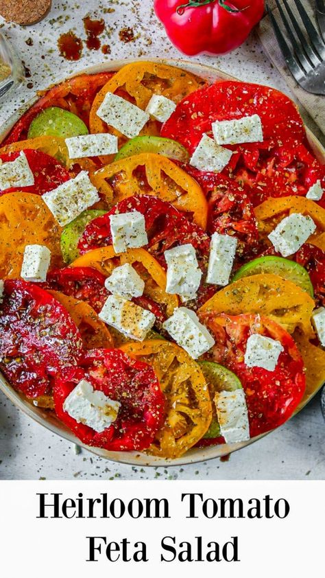 Heirloom Tomato Feta Salad Recipe Best Salad Recipes Healthy, Creamy Tomato Gnocchi, Tomato Gnocchi Soup, Tomato And Feta Salad, Salad With Olive Oil, Tomato Feta Salad, Tomato Gnocchi, Vegetarian Pasta Salad, Tomato Lentil Soup