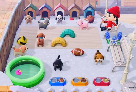 Acnh Dog Island, Animal Crossing Dog Park, Acnh Dog Park, Acnh Design, Acnh Designs, Acnh Ideas, Acnh Inspo, Island Ideas, Animal Crossing Game