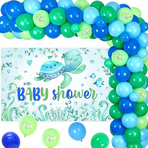 Turtle Themed Baby Shower Ideas, Sea Turtle Baby Shower Ideas, Turtle Baby Shower Decorations, Turtle Baby Shower Theme, Turtle Baby Shower, Ocean Baby Showers, Turtle Theme, Turtle Baby, Baby Theme