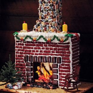 Give gingerbread a break this year. Instead, turn everyone’s favourite cookie into an easy-to-assemble fireplace that tastes as delicious as it looks. Gingerbread Fireplace, Painting Kids Furniture, Merry Chrysler, Gingerbread Creations, Baking Contest, Gingerbread Ideas, Holiday Houses, Gingerbread House Designs, Gingerbread Party