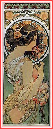 Mucha Primavera 1899 by mpt.1607, via Flickr Alfons Maria Mucha, Art Nouveau Mucha, Motifs Art Nouveau, Illustration Art Nouveau, Alphonse Mucha Art, زجاج ملون, Design Art Nouveau, Mucha Art, Alfons Mucha