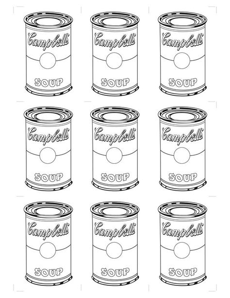 Free Andy Warhol Coloring Pages Free, Download Free Clip Art, Free Clip Art on Clipart Library Campbell Soup Art, Andy Warhol Soup Cans, Giuseppe Arcimboldo, Andy Warhol Pop Art, Pop Art For Kids, Andy Warhol Art, Campbells Soup, Pop Art Coloring Pages, Pop Art Colors