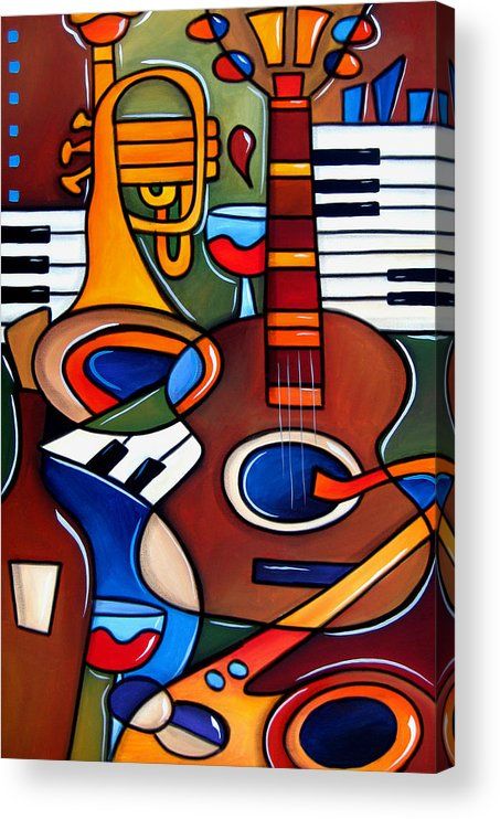 Jam Session by Fidostudio Acrylic Print by Tom Fedro. All acrylic prints are professionally printed, packaged, and shipped within 3 - 4 business days and delivered ready-to-hang on your wall. Choose from multiple sizes and mounting options. Music Art Painting, Jam Session, Wood Prints, Jazz Fest, Modern Art Paintings Abstract, Music Painting, Pop Art Canvas, Soyut Sanat Tabloları, Music Artwork