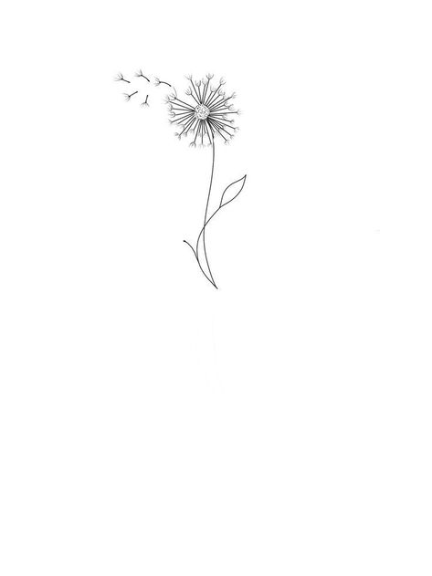 Dandelion Tattoo Small, Book Doodles, Dandelion Tattoo Design, Dandelion Tattoo, Small Pretty Tattoos, Petite Tattoos, Парные Тату, Small Hand Tattoos, Mountain Tattoo