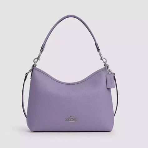 Coach Laurel Shoulder Bag in Light Violet (Color Sold Out) NWT Light Violet, Leather Shoulder Bags, Violet Color, Shoulder Bags For Women, Metal Accents, Metallic Accents, Lining Fabric, Leather Fabric, Coach Handbags