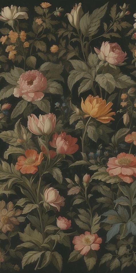 Paris Apartment Decor, Spring Desktop Wallpaper, Vintage Style Wallpaper, Flower Mural, Vintage Cafe, Retro Flowers, Vintage Wallpaper, Beautiful Interiors, Vintage Flowers