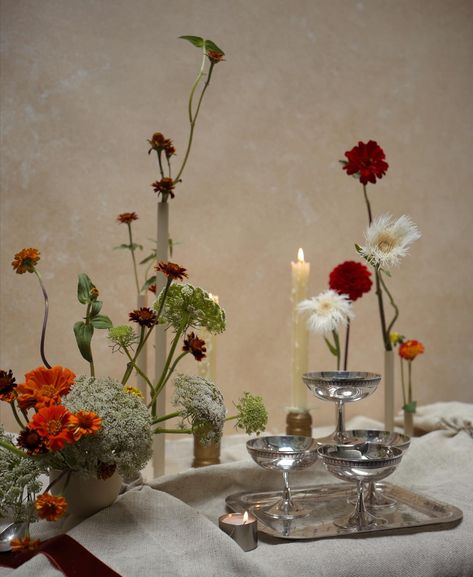 Red and orange zinnias in their own unique setup design ❤️ #localflowers #seasonaldecor #manhattandesigner #flowersnyc #minimalsetups Minimalist Wedding Flowers, Minimalist Flower Arrangement, Red Flower Arrangements, Birthday Setup, Birthday Deco, 60th Bday, Minimalist Flower, Wedding Moodboard, Birthday Dinner Party