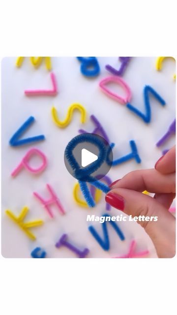 Rozanne | Bright Little Brains on Instagram: "🧲 Comment “MAGNET” if you want a link to this $2 Magnetic Wand we used. 

Pipe cleaners are a great resource to use during LEARN and PLAY activities!! 🙌🏻 

It’s SUPER easy to shape each pipe cleaner into a letter and how fun that it’s MAGNETIC! 

We used: 
👉🏻 Pipe cleaners 
👉🏻 Cardboard taped with sticky paper 
👉🏻 A clear Jar
👉🏻 A Magnetic wand (linked in stories) 

#learningthroughplay #playbasedlearning #playhack  #kidsactivities #playideas #easyplayideas  #kidsactivityideas #funforkids #activityforkids #actividades #actividadesparaniños  #preschool #diyplayideas #momhack #earlylearning" Magnet Wand Activities, Alphabet Games For Preschool, Toddler Magnet Activities, Pincer Grasp Activities, Magnetic Letters Activities, Magnetic Alphabet Letters Activities, Letter Learning Activities, Play Hacks, Prek Literacy