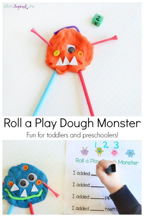 Play dough monster activity for learning numbers and counting. Includes printable recording sheet! Perfect for toddlers and preschoolers. Monster Numbers, Monster Printable, Numbers Activity, Monster Activities, Monster Craft, Playdough Activities, Monster Theme, Halloween Preschool, Number Activities