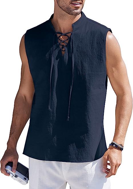 Medieval Shirt, Medieval Tunic, Viking Tunic, Mens Designer Sweaters, Boho Womens Clothing, Boho Tank Top, Classy Outfits Men, Hippie Shirt, Linen Tank Top