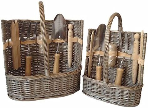 Willow Antique Garden Trug Tool Basket, Brown,36 x 23 x 43cm : Amazon.co.uk: Garden Garden Baskets, Garden Tool Bag, Under Bed Storage Boxes, Garden Basket, Log Baskets, Wooden Organizer, Plastic Baskets, Uk Garden, Seagrass Basket