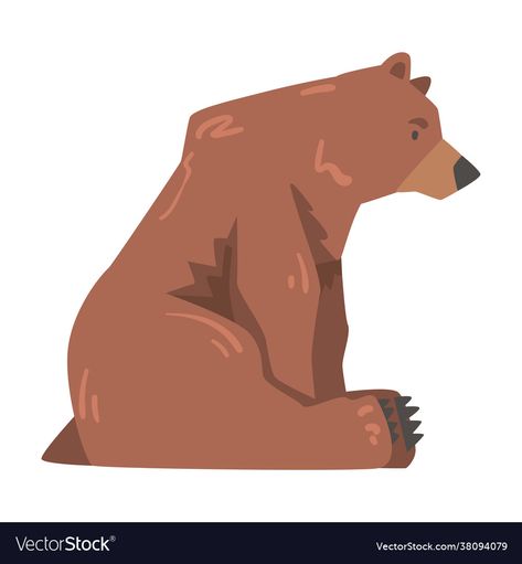 Sitting Bear Illustration, Bear Character Design Concept Art, Sitting Bear Drawing, Brown Bear Drawing, Honey Heist, Bear Character Design, Sp Logo, Mamma Bear, Sun Bear