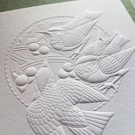 Exquisite  —  Atelier Bulk on Instagram: “Finesse and detail for this multilevel embossing!  #emboss #bird #stationery Embossed Paper Art, Colorplan Paper, Wine Label Design, Embossed Printing, Custom Printed Boxes, Embossed Paper, Paper Artwork, Invitation Card Design, Letterpress Printing