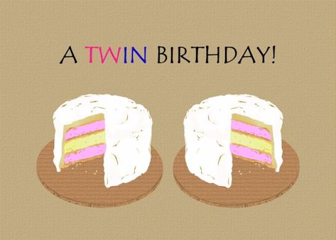 Birthday For Twin Boy And Girl Twin Cakes card Twin Cakes, Twin Boy And Girl, Twins Boy And Girl, Twins Boy, Twins Cake, Twin Birthday, Card Tattoo, Cake Card, Free Ecards