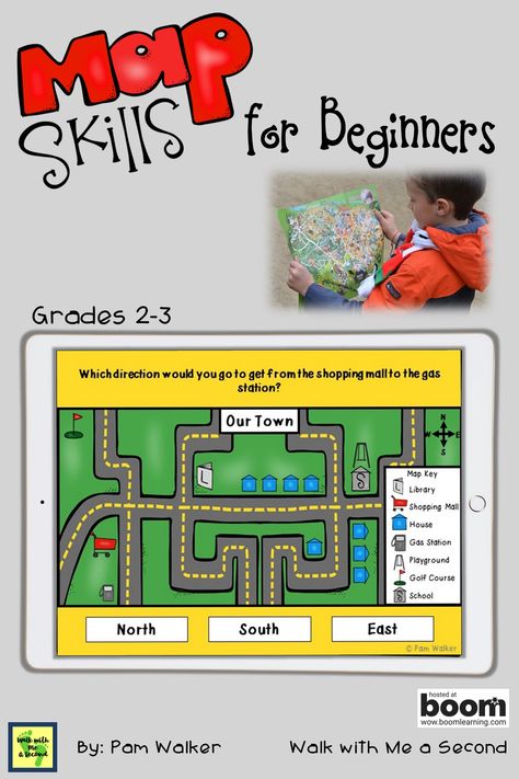 Learning to read maps is more than geography; it's a life skill even with today's technology. Learners in 2nd and 3rd grade love reading maps and they will love these Boom™ tasks on symbols, following directions, finding places on globes, and more. The resource imparts fun into work stations, centers, home learning, homework, early finishers, and even testing days. Take a peek at the free preview and shop for yours today. Map Skills Activities, Content Mapping, Teaching Bag, Thoughts On Education, Teacher Work, Third Grade Resources, Second Grade Resources, Map Skills, Social Studies Elementary