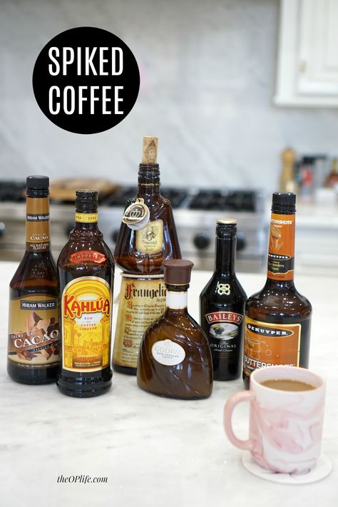 Coffee Party Bar, Coffee Alcohol Bar, Spiked Coffee Drinks, Coffee And Cocktail Bar, Party Coffee Bar, Spiked Coffee, Coffee Bar Party, Bday Vibes, Breakfast Boards