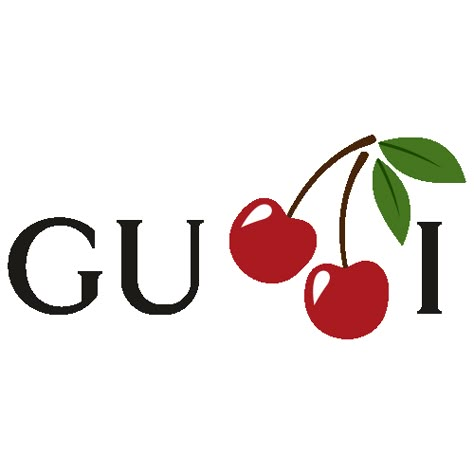 Designer Logos Fashion, Cherry Logo Design Ideas, Printing Logo Design Ideas, Gucci Cherry, Fashion Logo Design Inspiration, Gucci Svg, Apple Fashion, Fashion Brand Logo, Cherry Logo