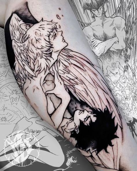 Devilman Tattoo, Sick Tattoo, 4 Tattoo, Tattoo Project, Badass Tattoos, Art Manga, Baby Tattoos, Symbolic Tattoos, Anime Tattoos