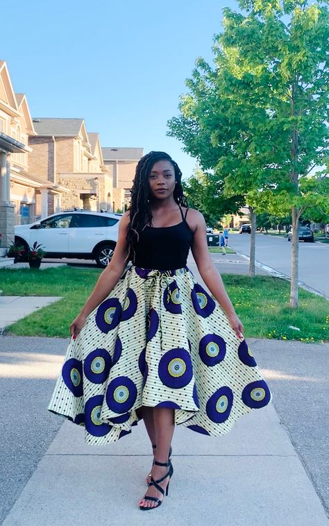 African Tops For Women, African Tops, Ankara Skirt, High Low Skirt, Flowing Dresses, Ankara Fabric, Skirt With Pockets, Latest African Fashion Dresses, Summer Skirts